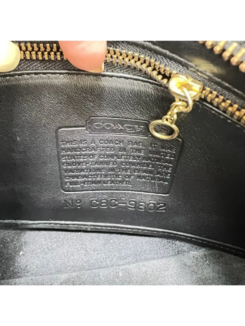 Vintage Coach 9802 Equestrian Black Leather Crossbody Bag